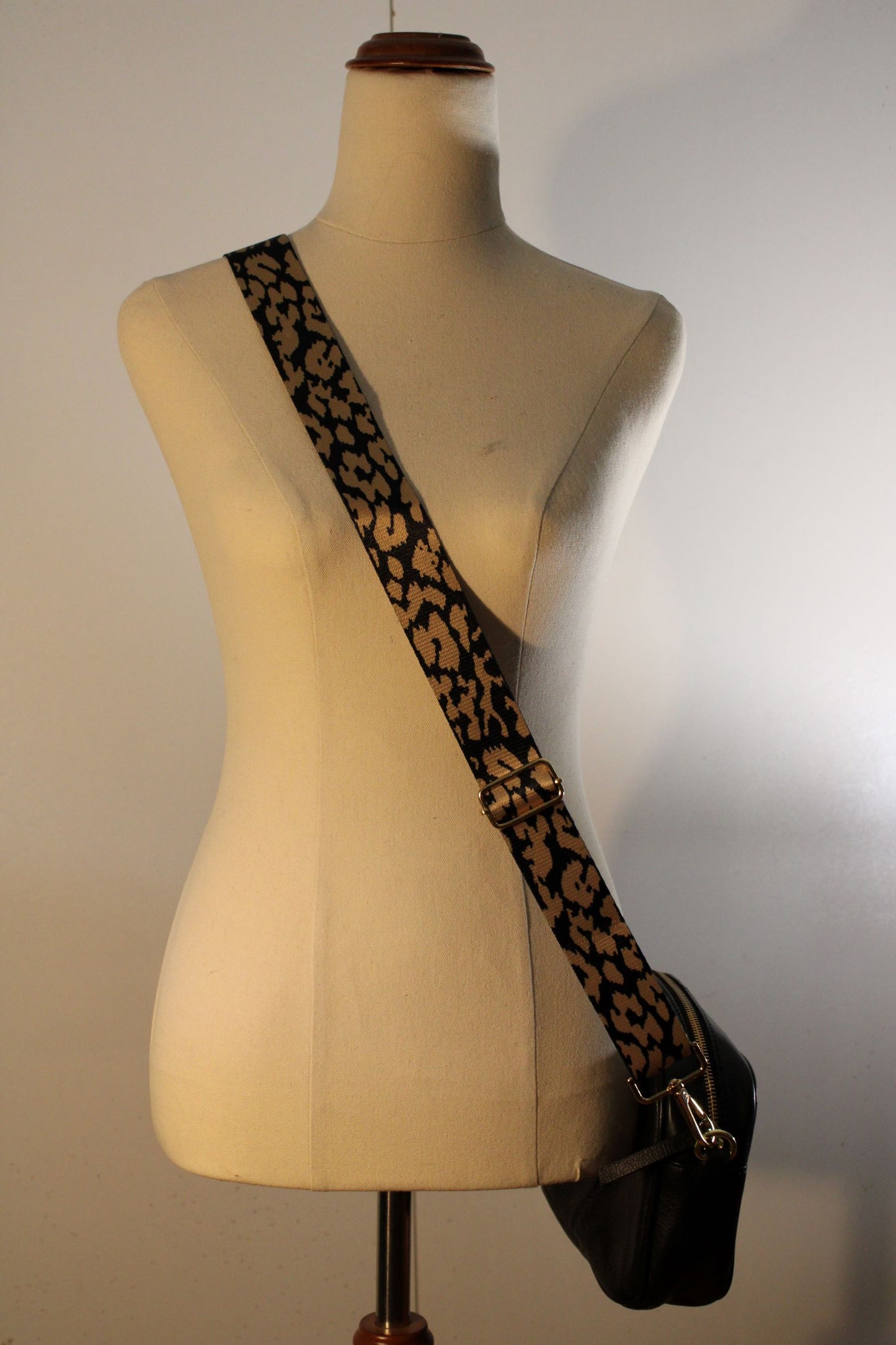 Bag Strap - Navy Beige Animal Print