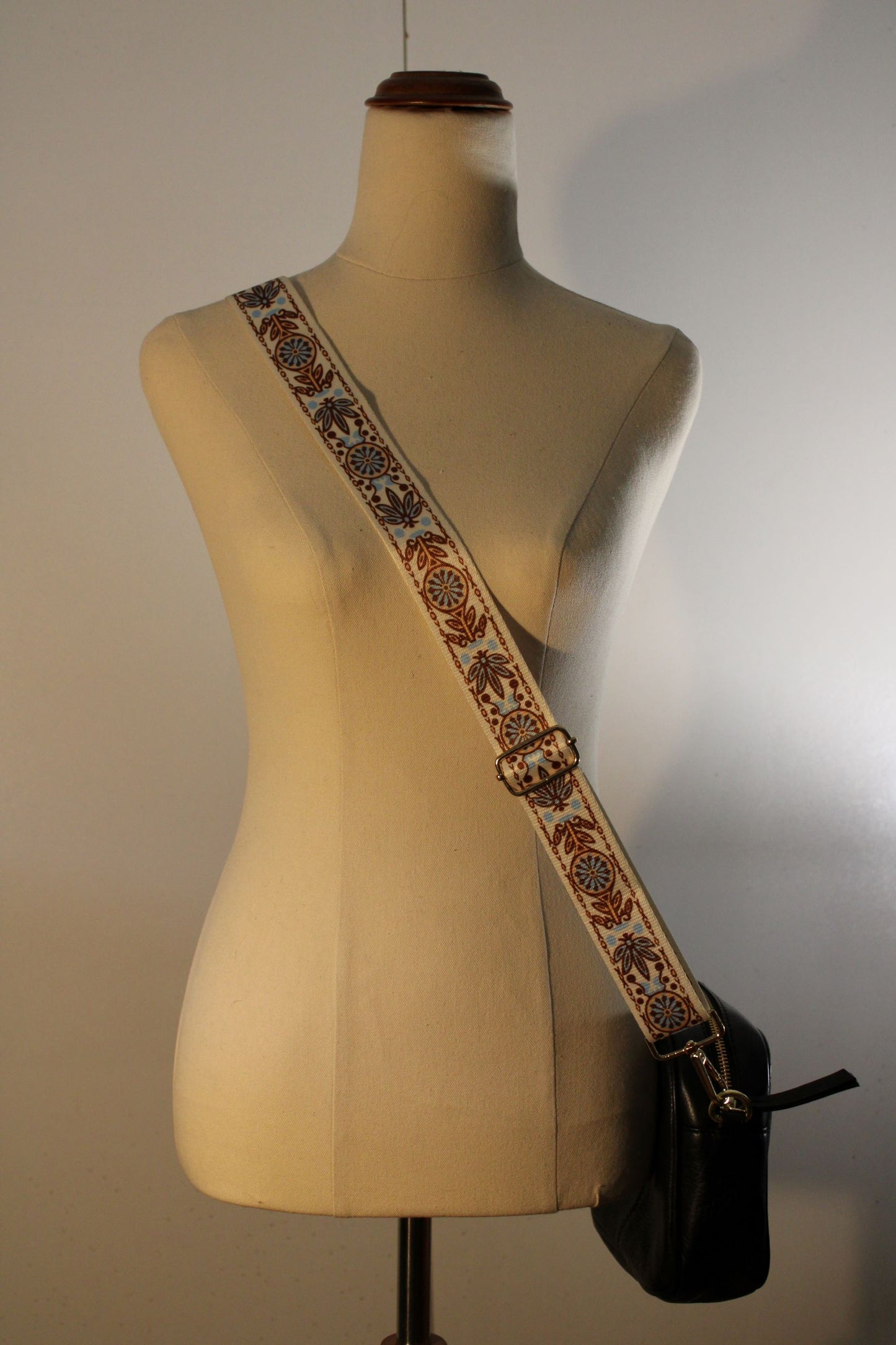 Bag Strap - Nouveau Floral Blue Rust